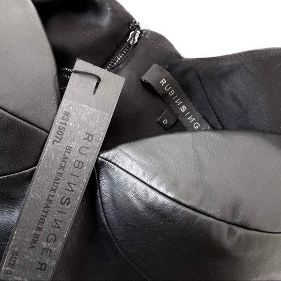 RUBIN SINGER Faux Leather Bra Crop Top - Picture 7 of 9